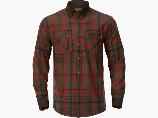 Härkila Pajala Flanellhemd Herren Dunkelrot/Grün - 2XL
