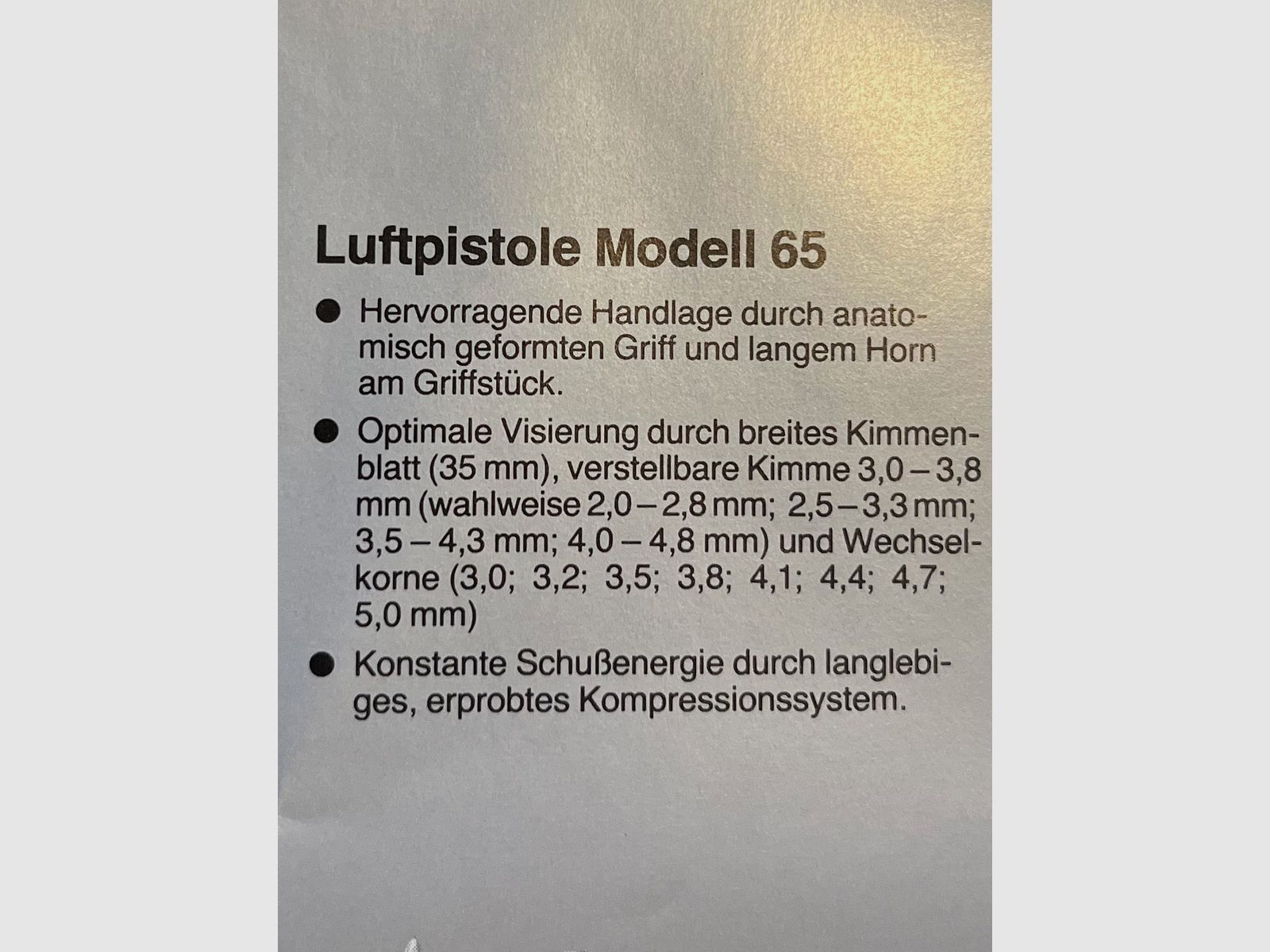 Feinwerkbau Model 65