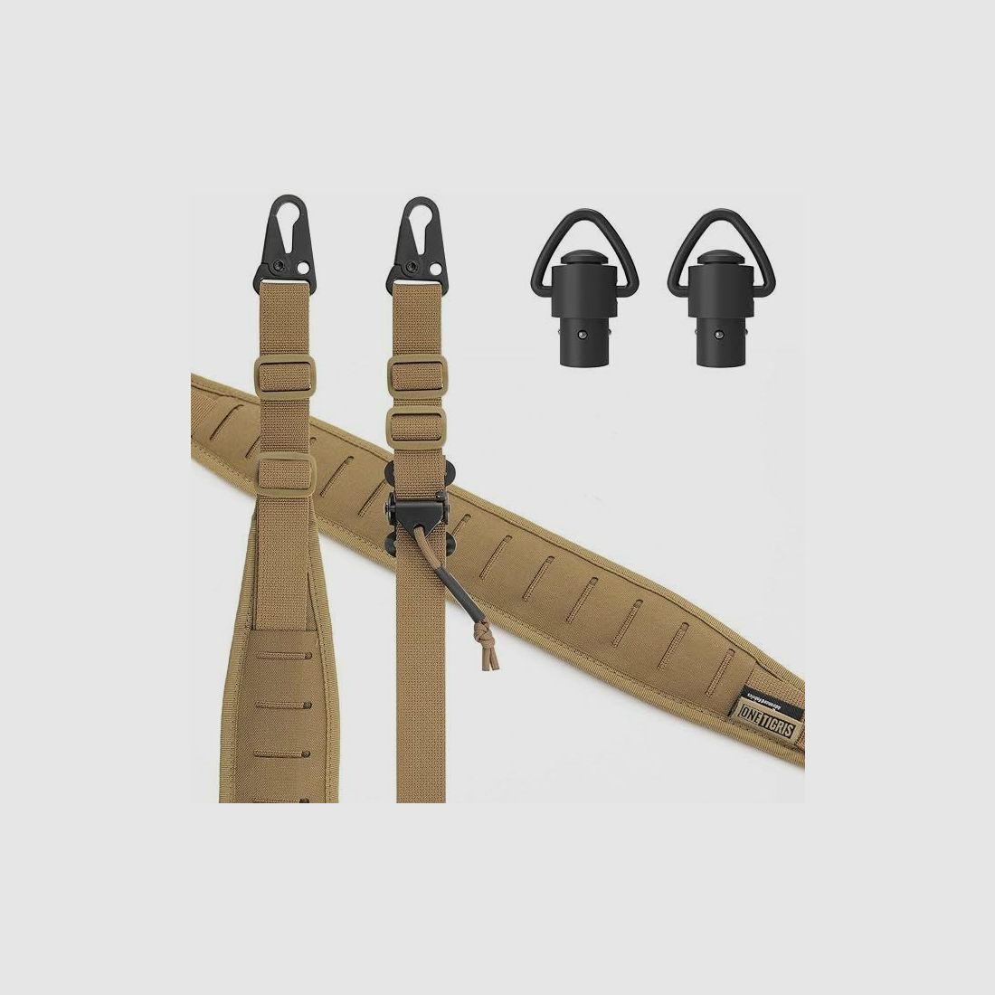 SNS 2 Punktowy Pasek do Karabinu, Tan QD + Hak HK