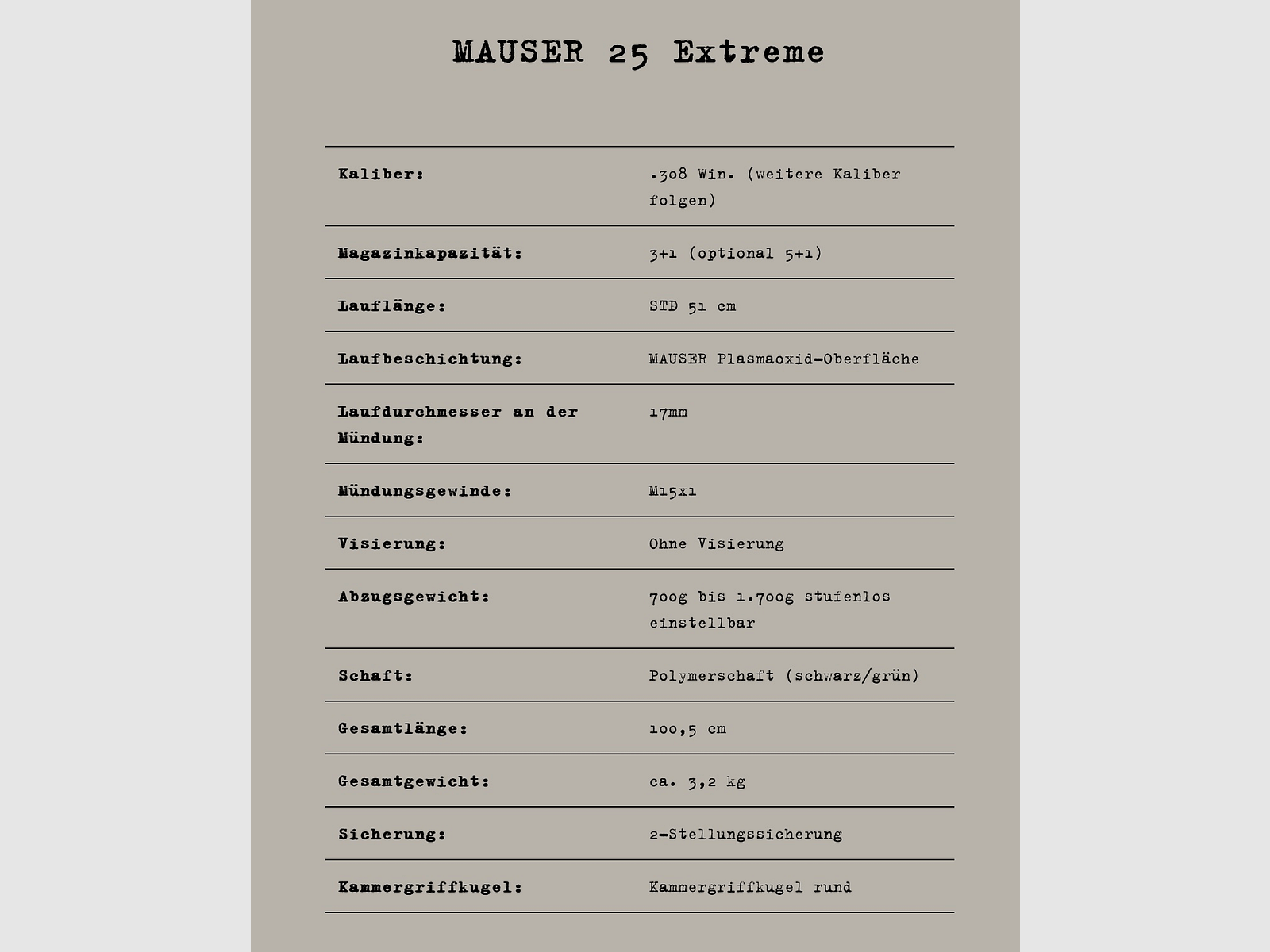 MAUSER M25 Extreme .308Win, 51er LL M15x1 + RS-4 2,5-10x50S