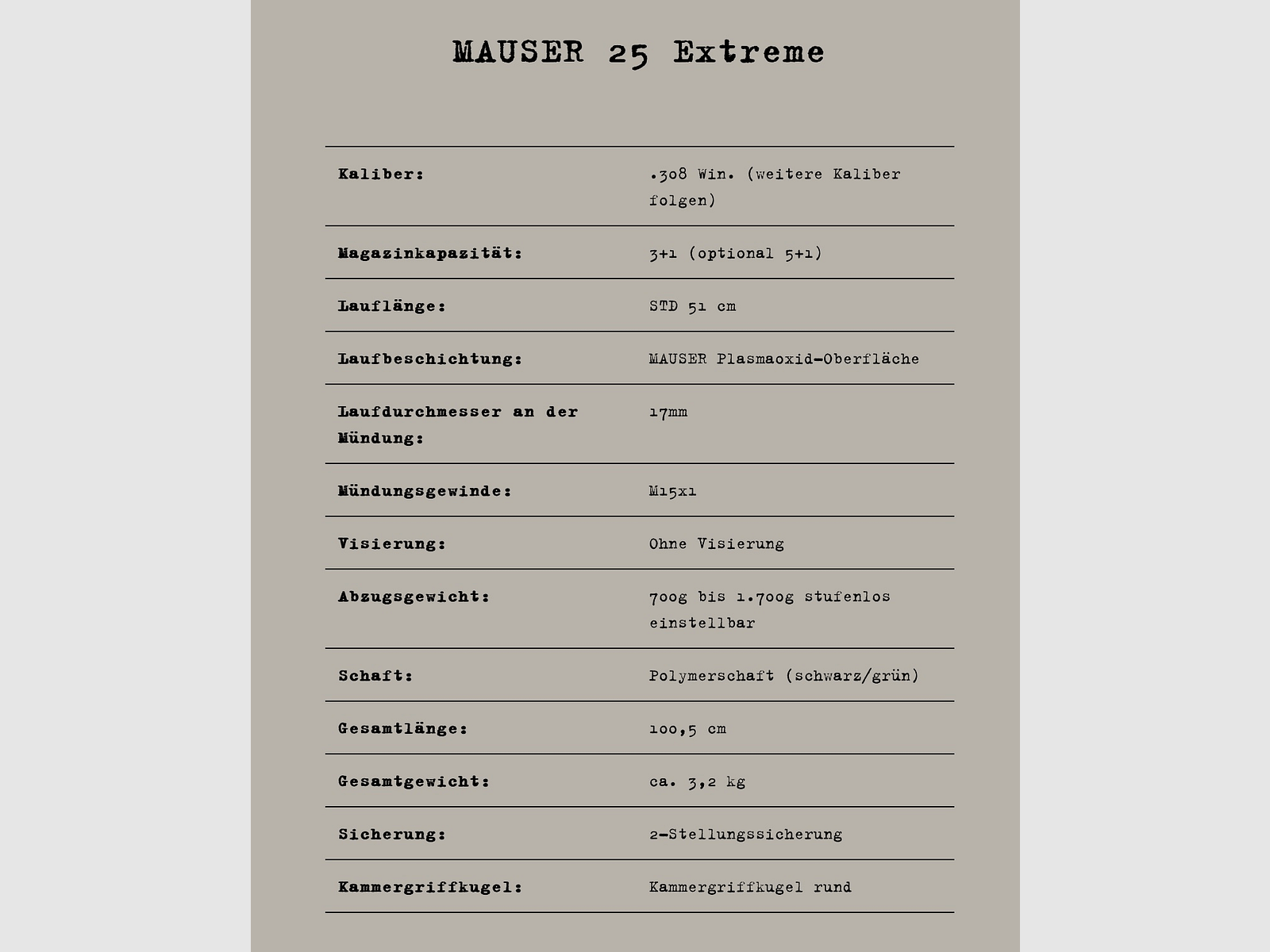 MAUSER M25 Extreme .308Win, 51er LL M15x1 + RS-4 2.5-10x50S