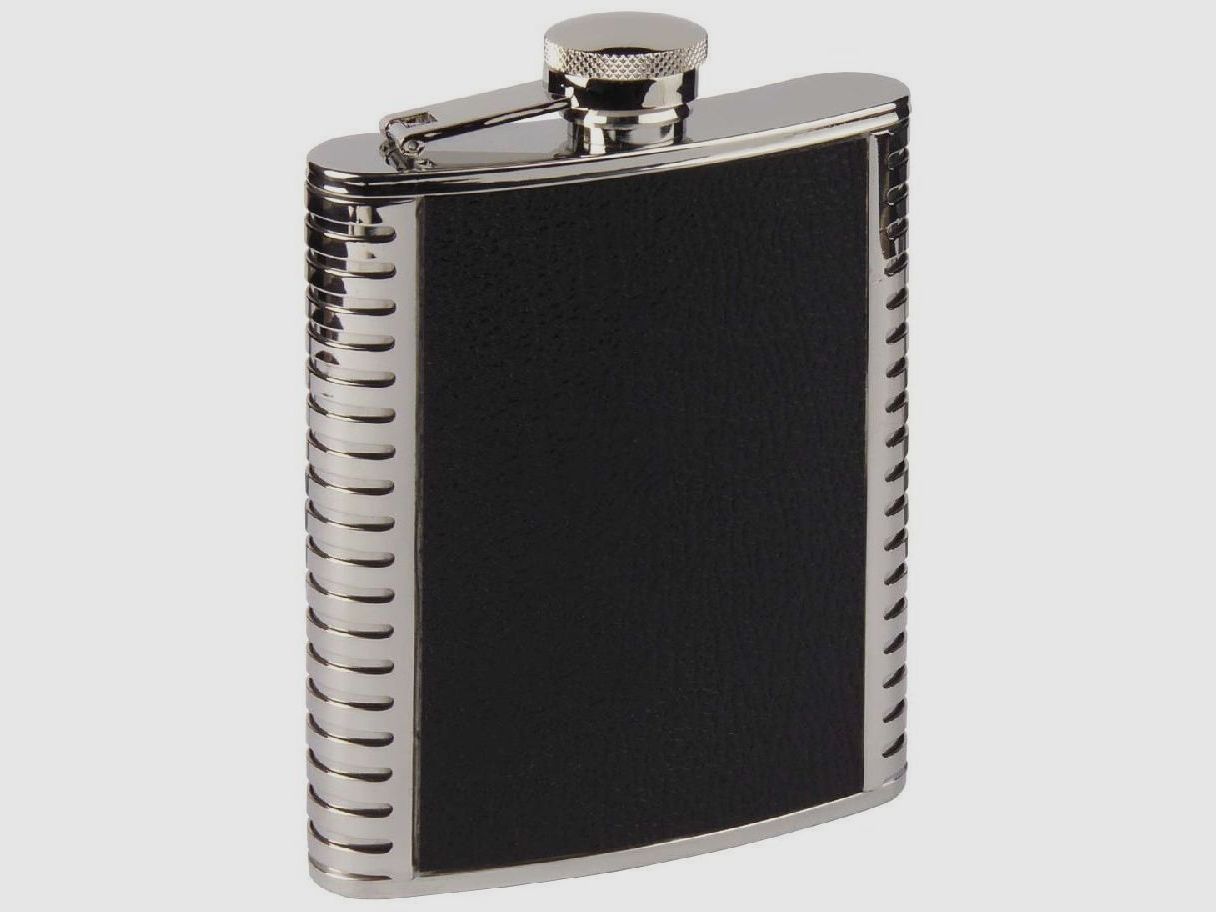 Flachmann Leder/Edelst. 170ccm