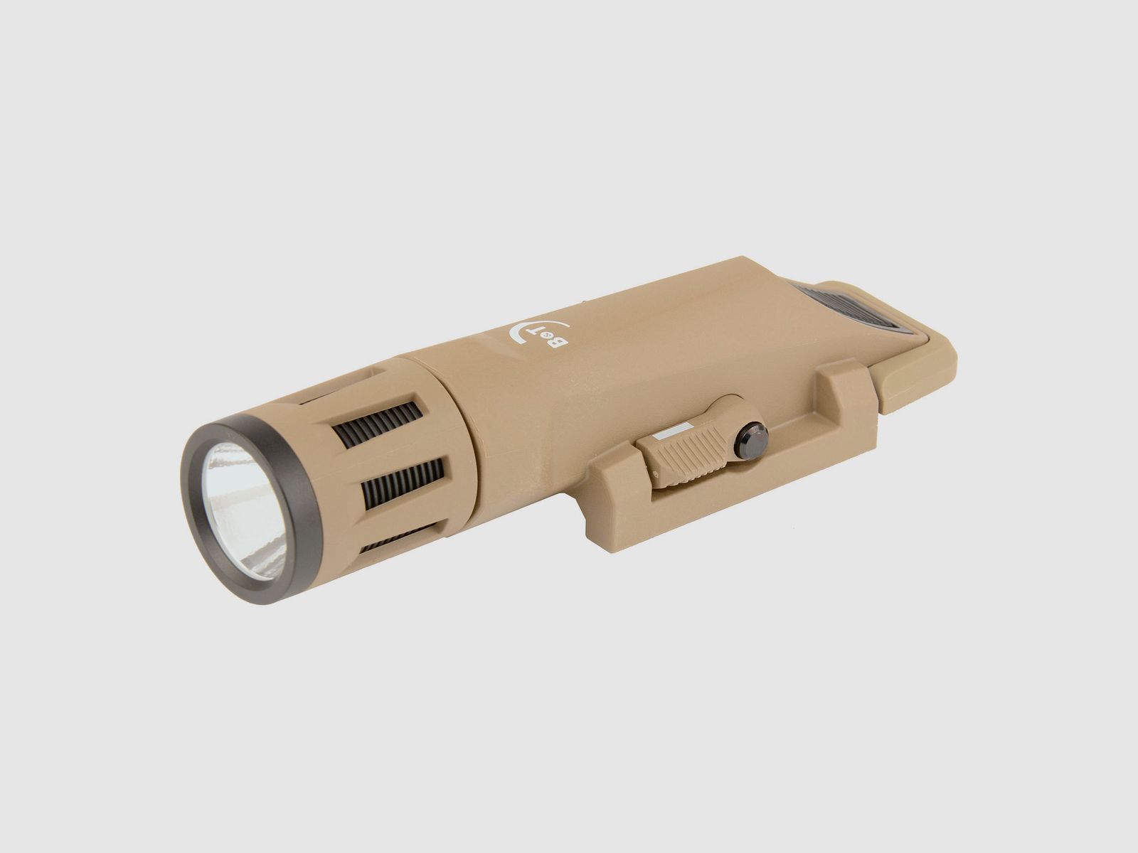 Lampe tactique B&T AG WML GEN-2 FDE (2xCR123), avec lumière blanche, lumière continue, lumière momentanée, stroboscope, 800 lumens