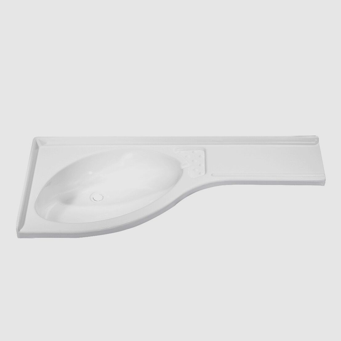 Lavabo de esquina, estante a la izquierda, blanco, imagen 2 de 2
