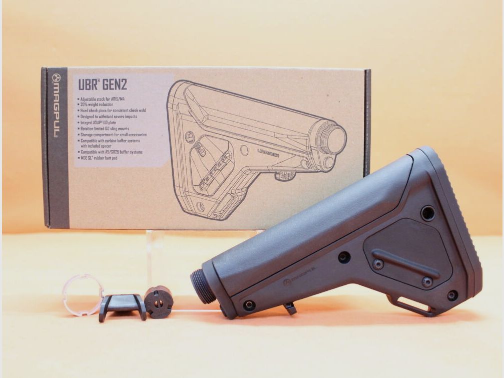 Magpul AR-15: Buttstock Magpul UBR 2.0 (MAG482-BLK) Utility/Battle Rifle Stock Polymer Black