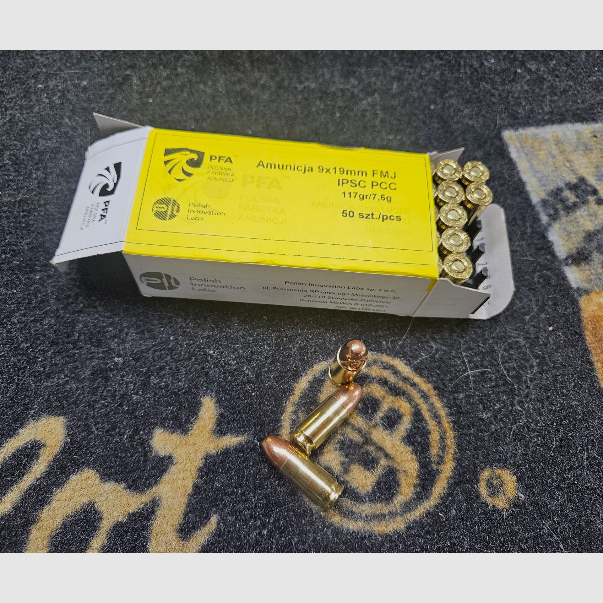 PFA Munition Kal. 9mmP FMJ IPSC PCC 117gr/7,6g