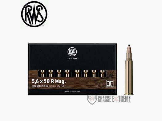 20 Munitions RWS cal 5.6X50 R Magnum 63gr TMS