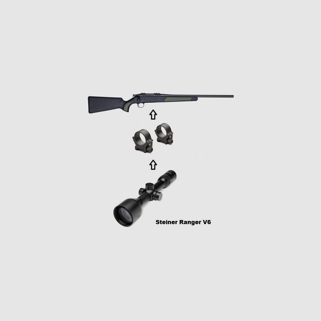 Steel Action HM Medium + Steiner V6 3-18x56 + Montage + ... / Komplettpaket