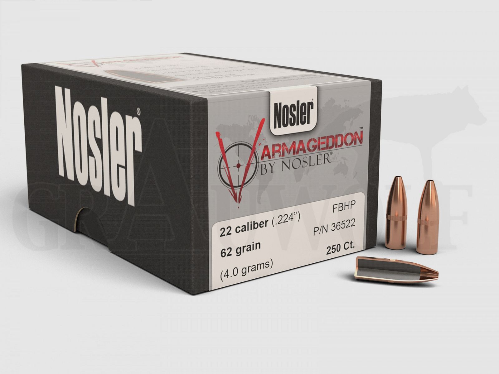 .224 / 5,6 mm 62 gr / 4,0 g Nosler Nosler FBHP Varmageddon Geschosse Geschosse 250 Stück