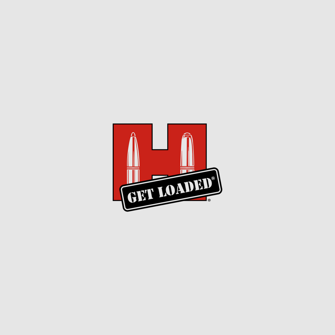 Hornady "Get Loaded" Sticker - Rood/Wit - 4.5"×5" (11.4×12.7 cm)