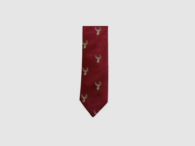 Lovergreen Krawatte Motiv Seidenkrawatte burgundererrot Hirsch