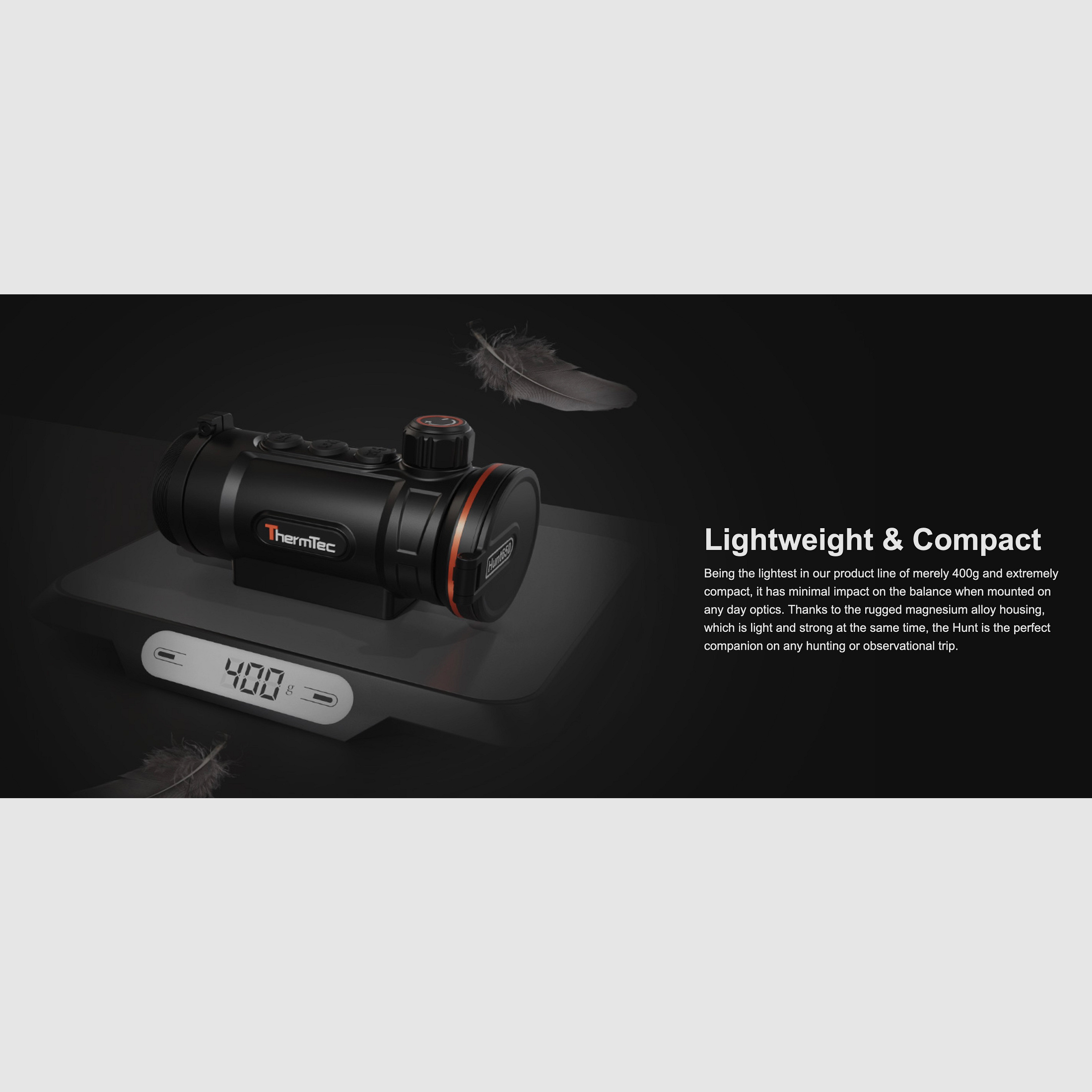 Thermtec Hunt650 appareil de vision thermique 640 x 512 pixels 12 µm pas de pixel ≤ 20 mK NETD M52x0.75