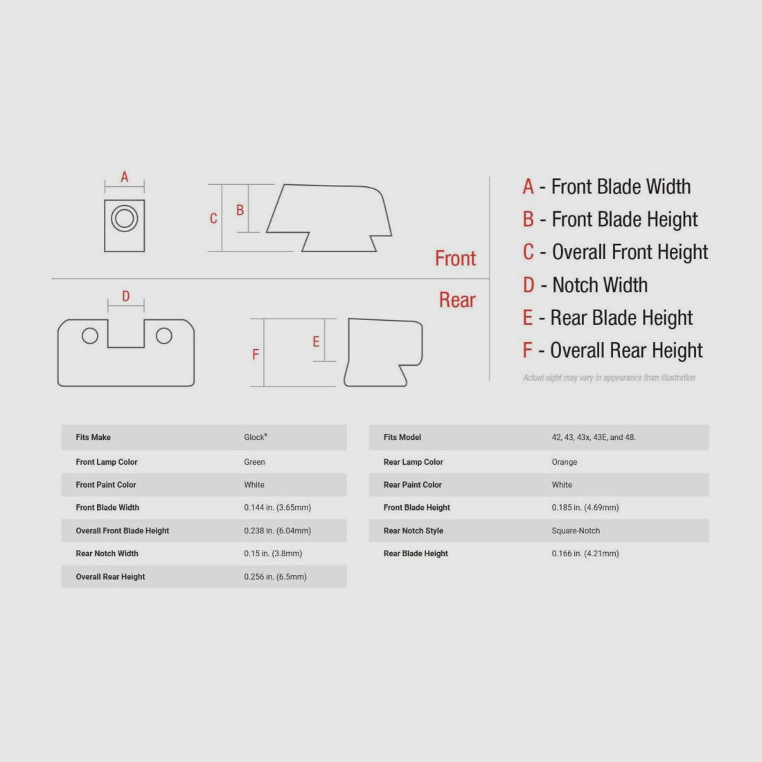 Trijicon N-Wizjer B&T Pomarańczowy/Zielony Pistolet Glock