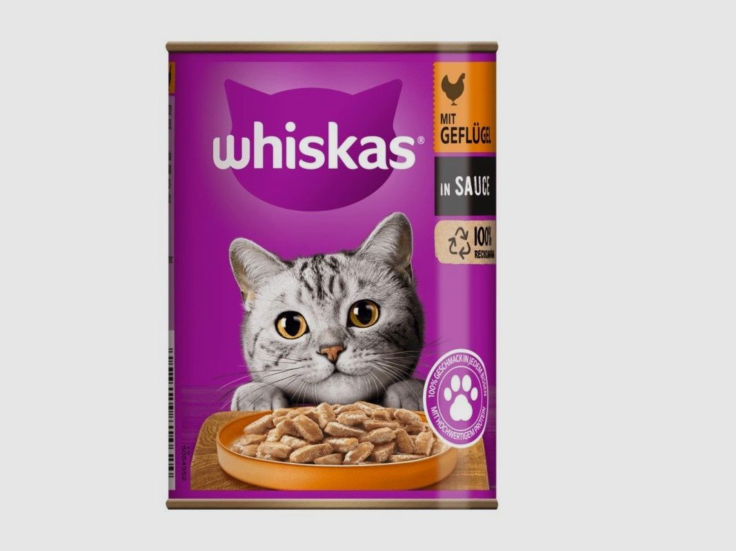 Whiskas Katzen Nassfutter Dose in Sauce mit Geflügel 12 x 400 g