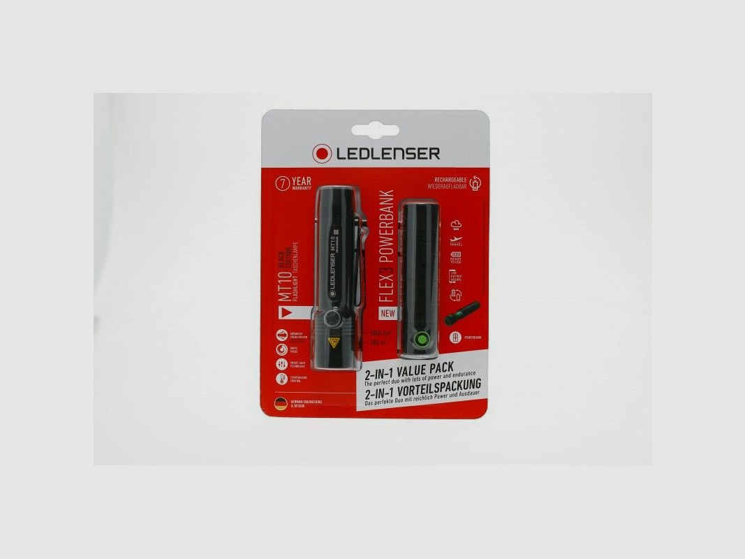 LedLenser MT10 black edition & Flex3 Black Gift