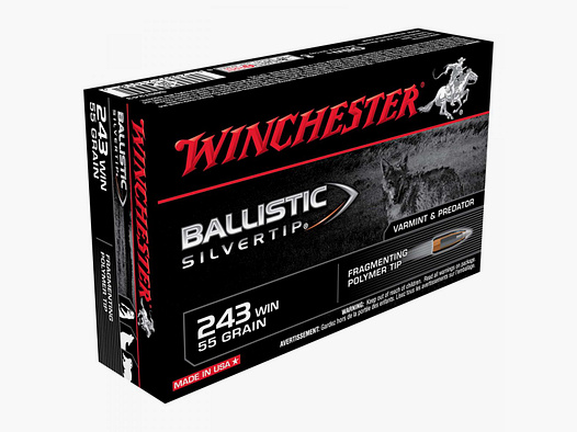 Winchester Ballistic Silvertip .243 Win. 55GR pointe en polymère fragmentante 20 cartouches