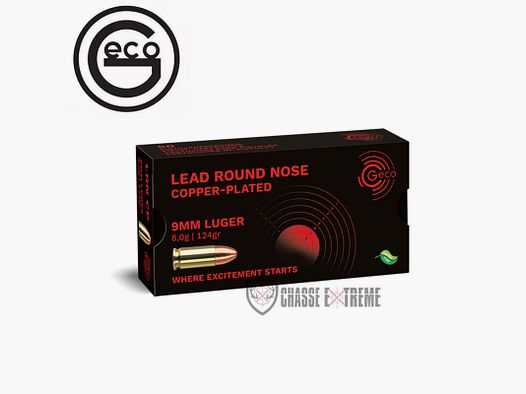 50 Munitions GECO cal 9mm LUGER 124gr LRN