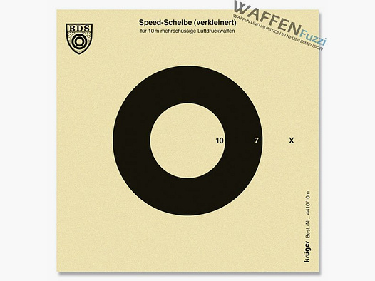 BDS-Speed-Scheibe für 10m Distanz, 14 x 14 cm