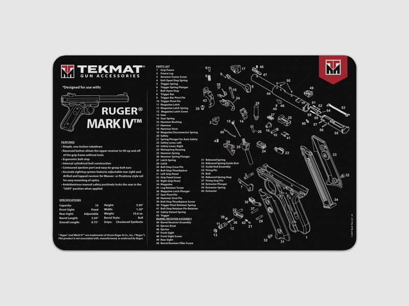 TekMat – Tapis de nettoyage Pistolet / Ruger Mark IV / 17 / 43 cm, image 1 sur 2