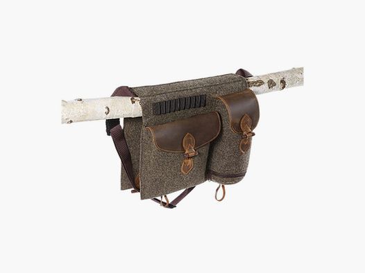 Ansitztasche aus Wollfilz mit Leder