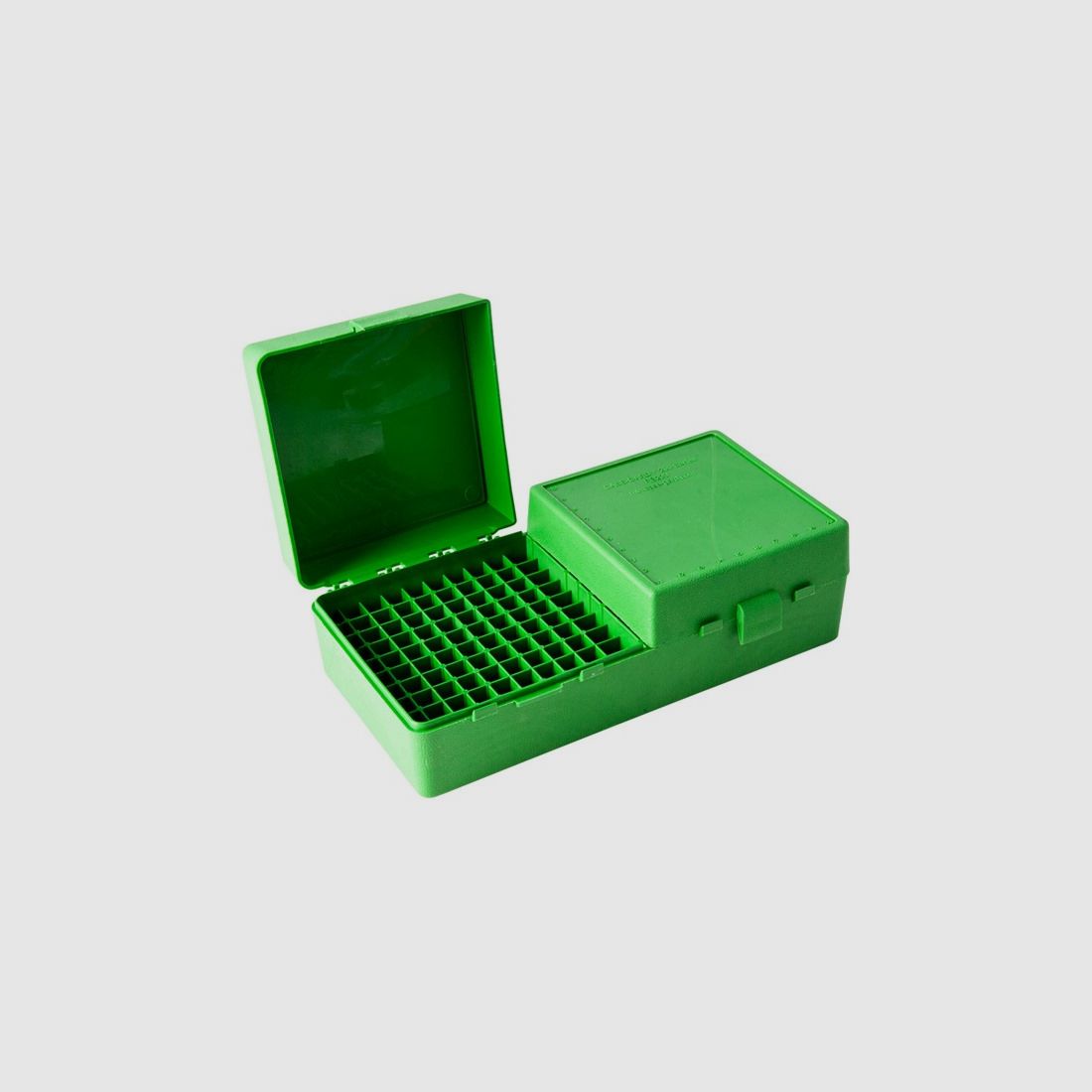 Caja de cartuchos MTM RS-200-10 verde con tapa abatible para 200 cartuchos .223 y otros.