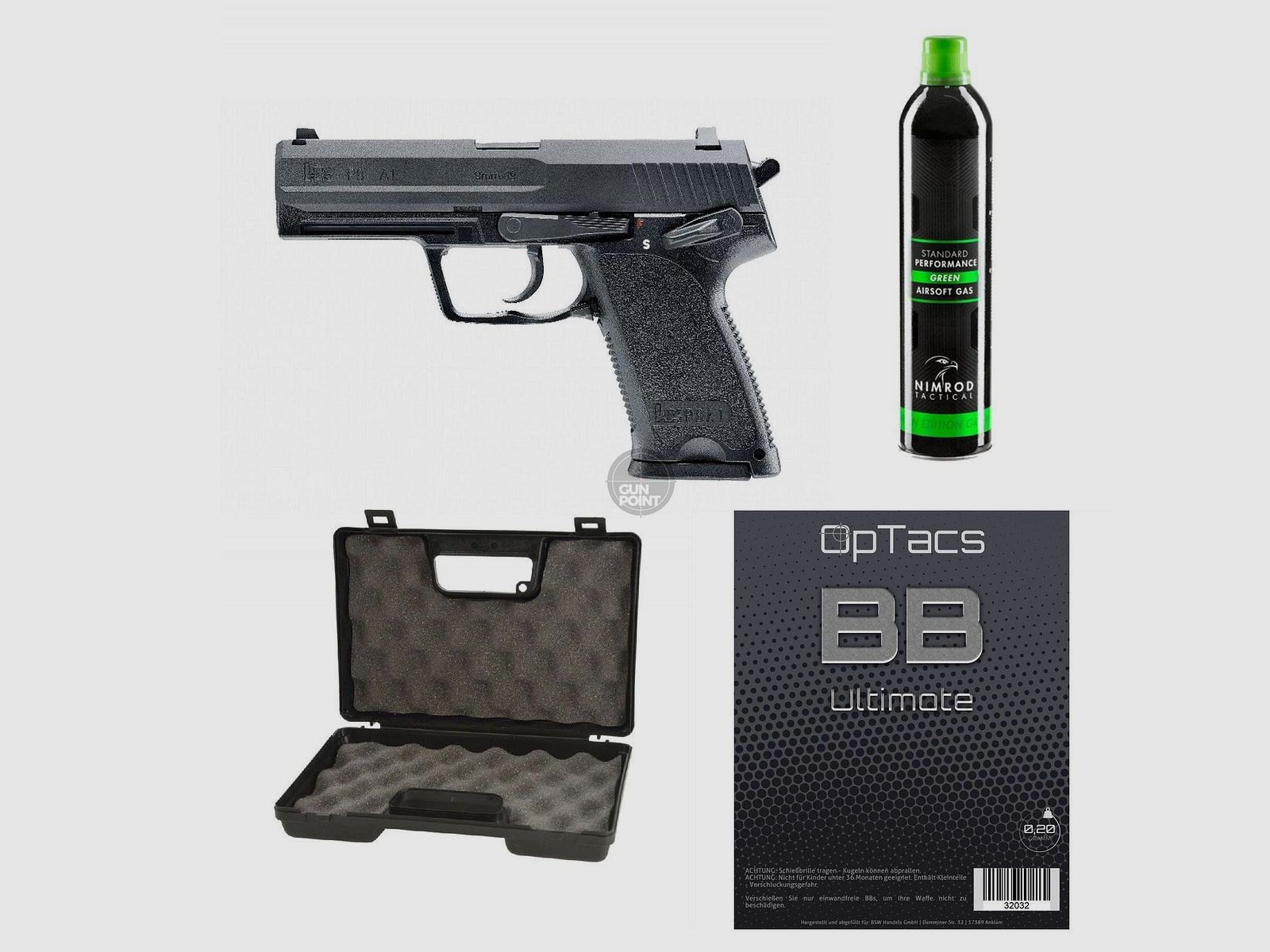 SET !!! Softair - Pistole - Heckler & Koch - P8 A1 GBB - ab 18, ber 0,5 Joule