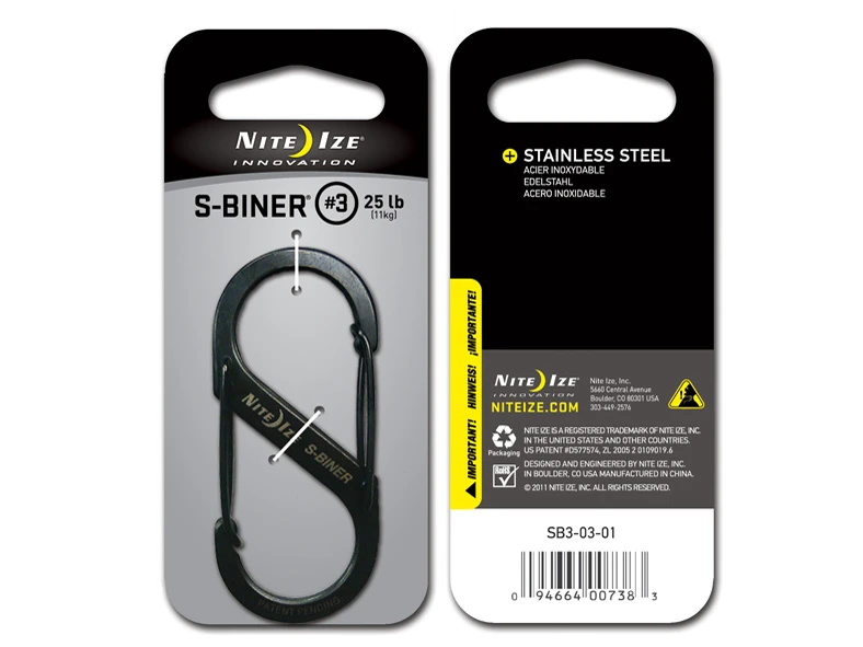 Nite Ize S-Biner #3 stalowy karabińczyk SB3-03-01 czarny