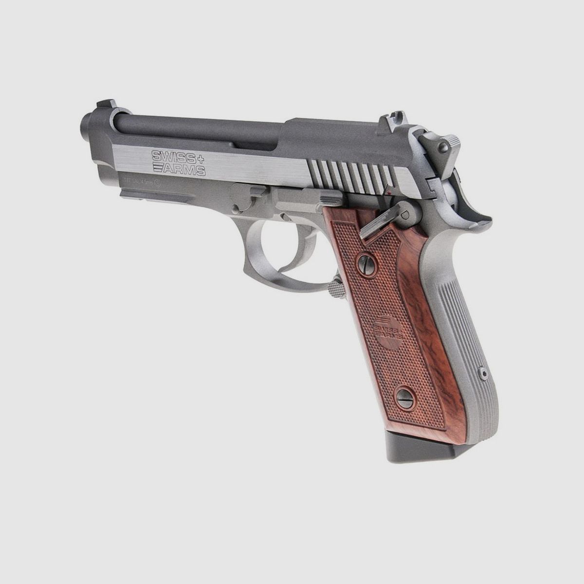 Pistole Swiss Arms Pt92 4,5mm Co2 Silber-Holz, Bild 3 von 3
