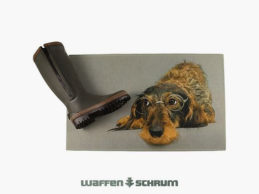 AKAH deurmat teckel met bril 75 x 50 cm