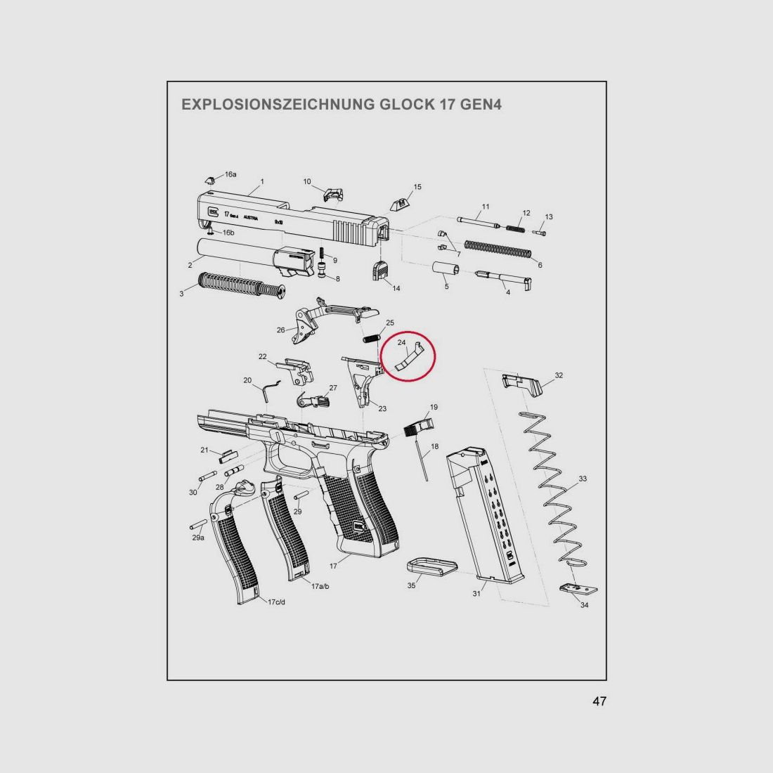 Glock recoil spring Glock 17 Gen 4 #24