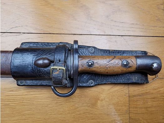 Sehr seltene britische Bajonett 1907 mit Quillon – Scheide 2. Typ – Rifle Brigade – Tragehülse – TBE
