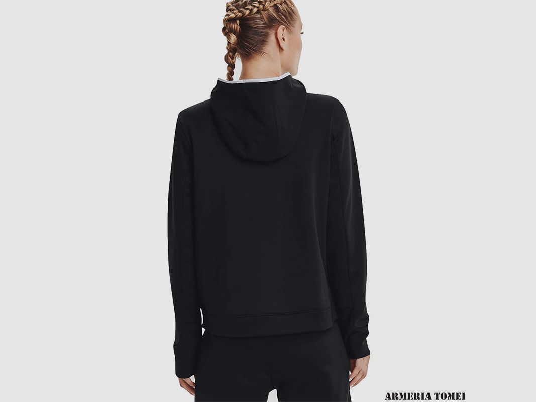 UNDER ARMOUR – FEMME – SWEAT À CAPUCHE ARMOURED MIXED MEDIA F Noir / Blanc – 001, image 4 sur 4