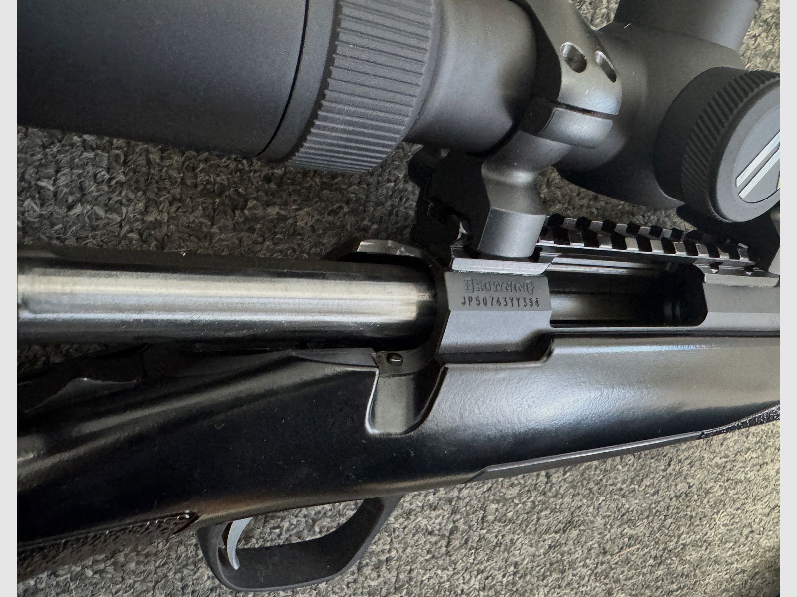 Browning X-Bolt .223 with muzzle thread, riflescope