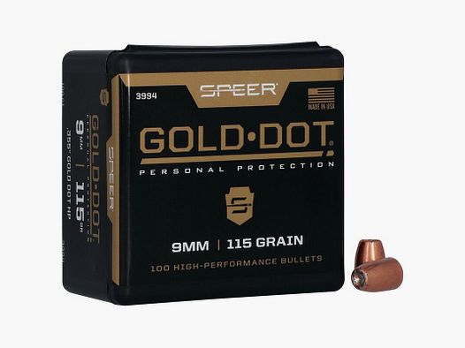 Puntas de bala SPEER Gold Dot HP – .355″ – 115 grains