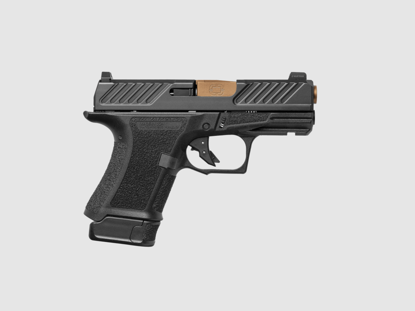 Shadow Systems Pistole CR920 Combat, 9mm Luger, 3.4" Lauf geflutet Bronze, Tritium, 13+1/10+1