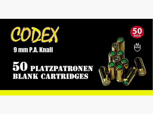 Codex Pyro Schreckschuss Silvester CODEX Platzpatronen 9mm PA Knall