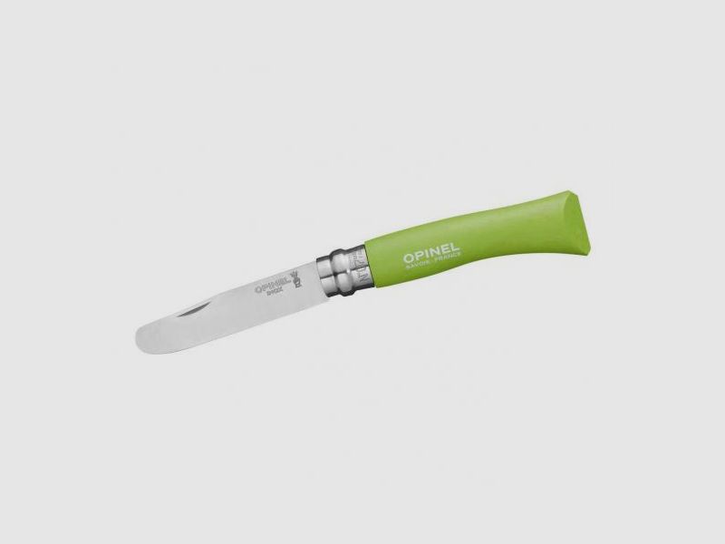 Coltello per bambini Opinel, acciaio inossidabile, legno di faggio, verde