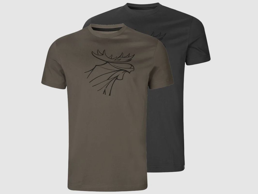 T-shirts Härkila Graphic, lot de 2, Brown Granite / Phantom, image 1 sur 5