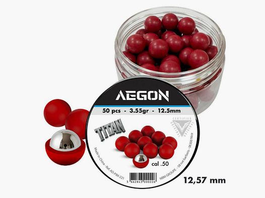 50 Patronen Titan Kal.50 Herz Kugel Stahl für T4E 12,57mm