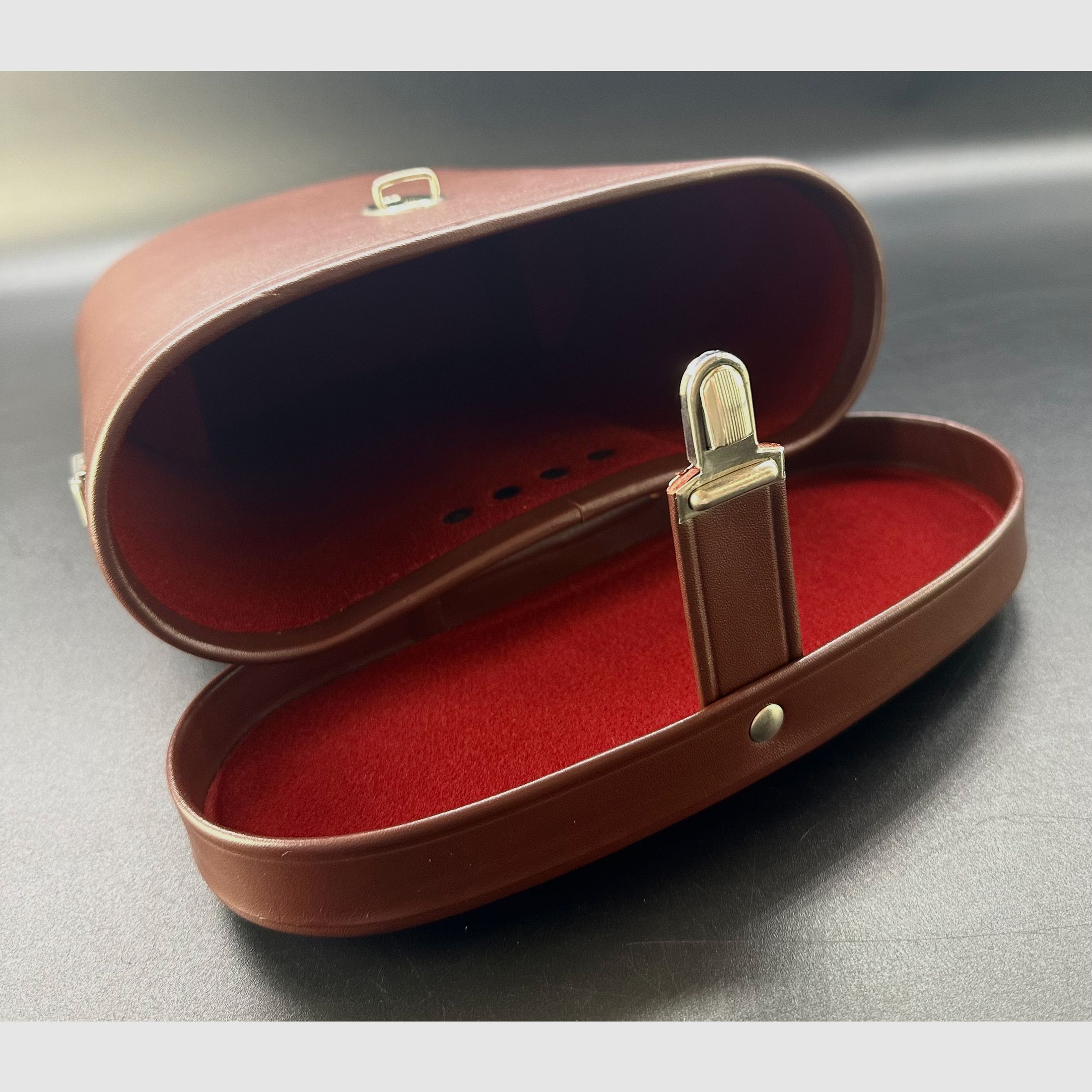 borsa per binocolo come nuova per Carl Zeiss 7x50 10x50 15x50 marrone in pelle dimensioni interne 7x19x17 cm