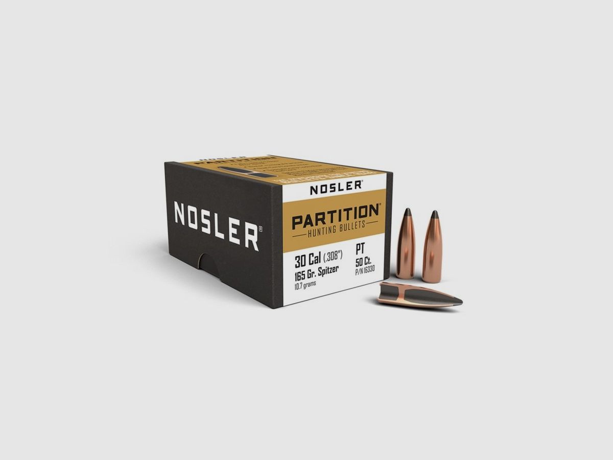 Kogels .30-165-Spitzer Nosler Partition 50 st., afbeelding 1 van 3
