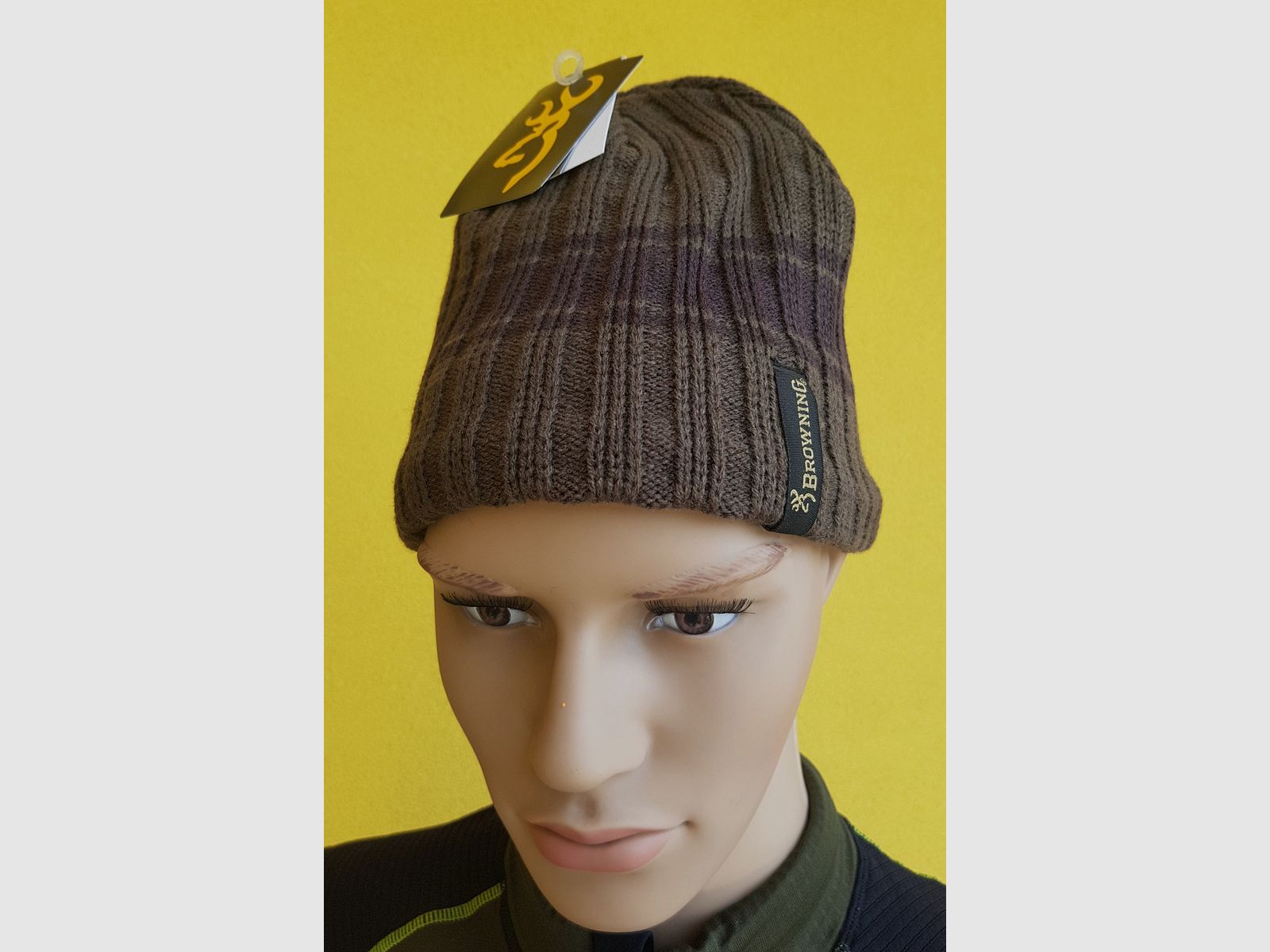 BROWNING BONNET RÉVERSIBLE EN LAINE VERT – ORANGE, image 1 sur 2