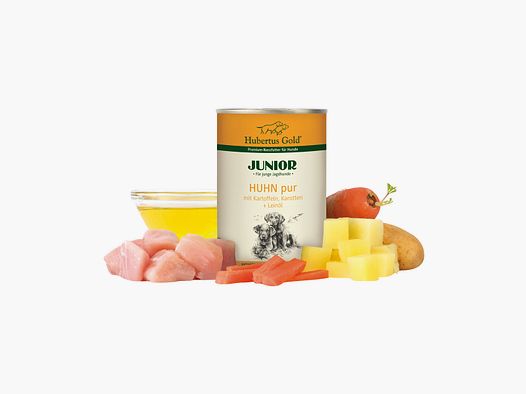 HUBERTUS GOLD Junior Pollo puro con patate e carote 400g