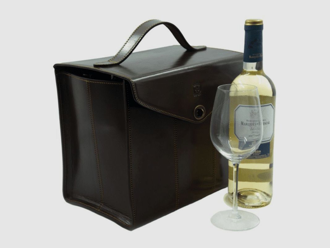Rey Pavon Tasche für 6 Weingläser Chocolat/Honey