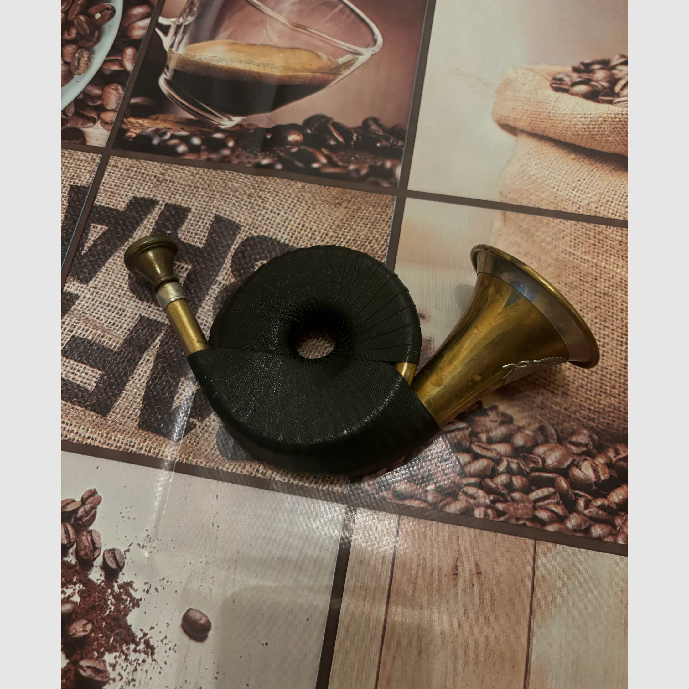 Original Taschenjagdhorn B&S con bocchino rarità rara