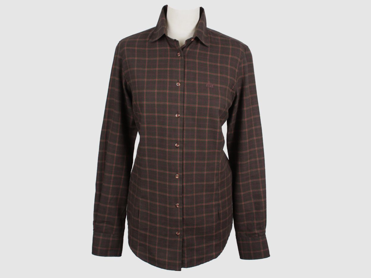 Foresta Damenflanellbluse 38 Oliv/Rot kariert