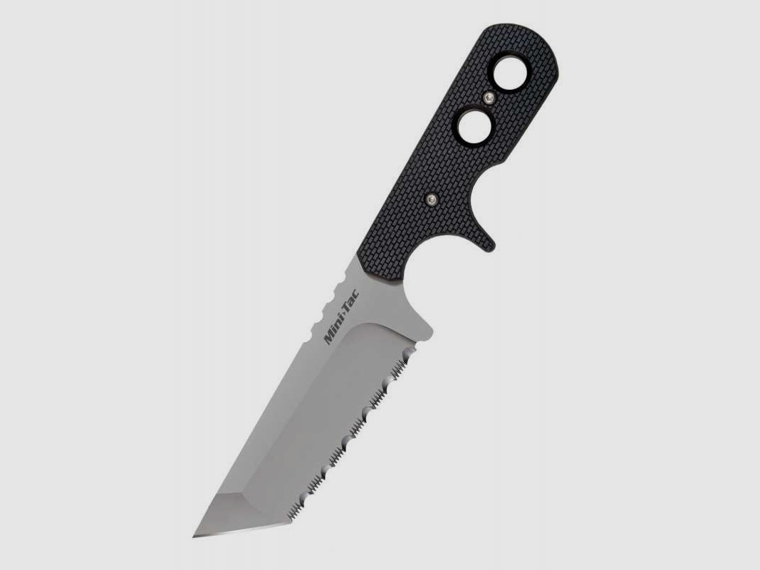 Cold Steel Mini Tac Tanto Neck Knife, Halsmesser mit gezahnter Klinge