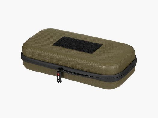 Tasche Hartschale Groß 26 x 12 x 6,5 cm Oliv mit Klettschlaufen + Innenfach mit Organizer