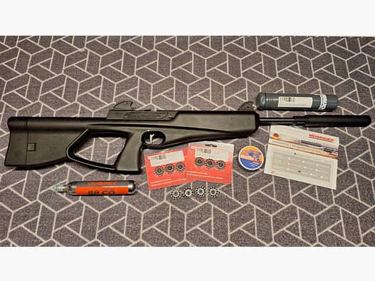 Crosman Nightstalker 4,5 Diabolo CO2 - RARITÄT! Schalldämpfer+10 Magazine!