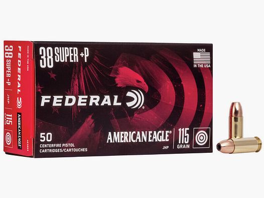 Federal American Eagle .38 Super 115GR JHP 50 cartucce